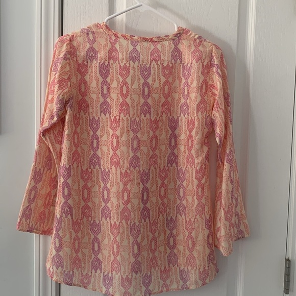 Matta XS Pink Purple Print 100% Silk Blouse classic elegant lightweight - Picture 9 of 12